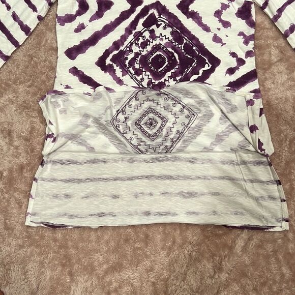 INC International Concepts White & Purple Embroidered & Sequin Tunic Size M NWT - Picture 8 of 11